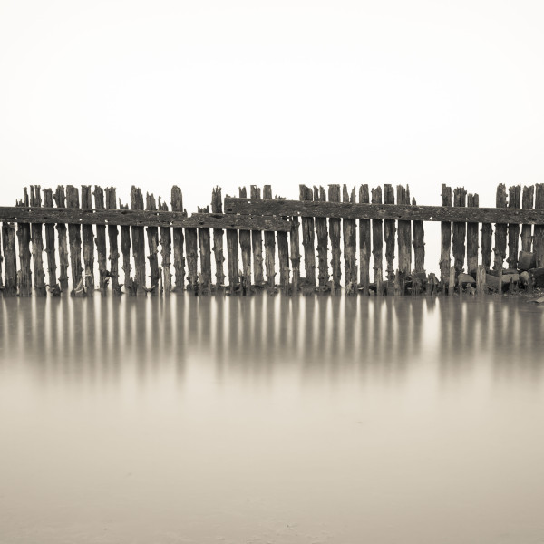 Wad bij Moddergat in de mist