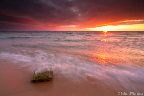 Zonsondergang aan Lake Michigan