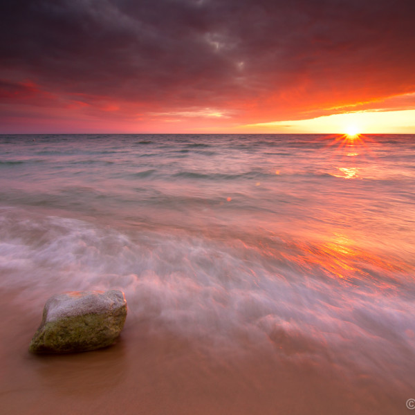 Zonsondergang aan Lake Michigan