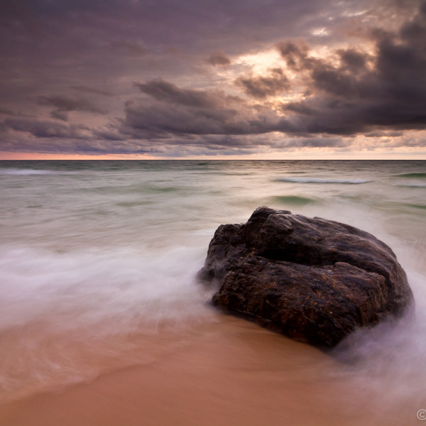 Stormachtig Lake Michigan