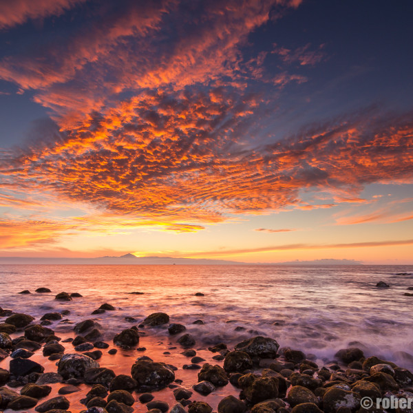 Zonsondergang achter de Teide